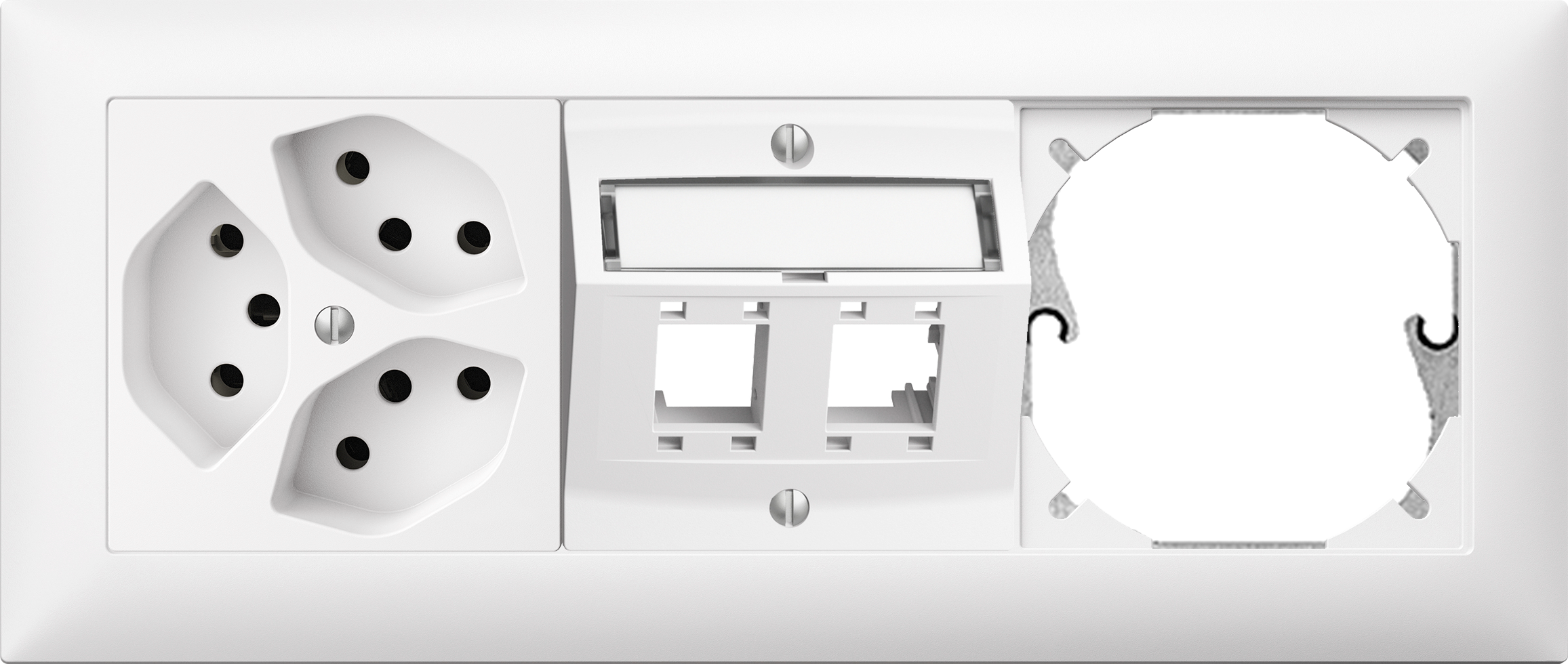 Combinaison ENC Edue 1×3, 3xT13 + Kit m. p.2×RJ45 + Place vide bc