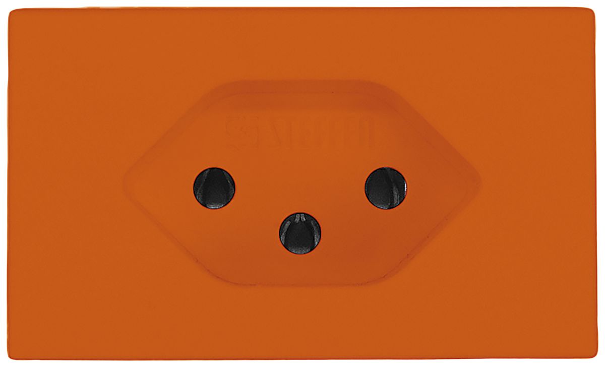 FLF-Steckdose A. Steffen 1×Typ 13 10A 250V 62.5mm×37.5mm orange