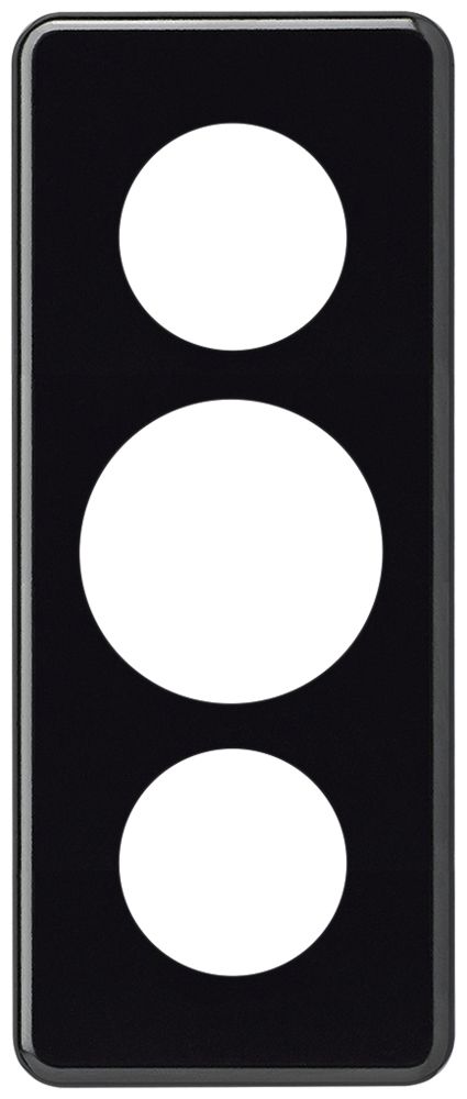 UP-Abdeckplatte basico 3×1 Ø43mm+Ø58mm+Ø43mm schwarz