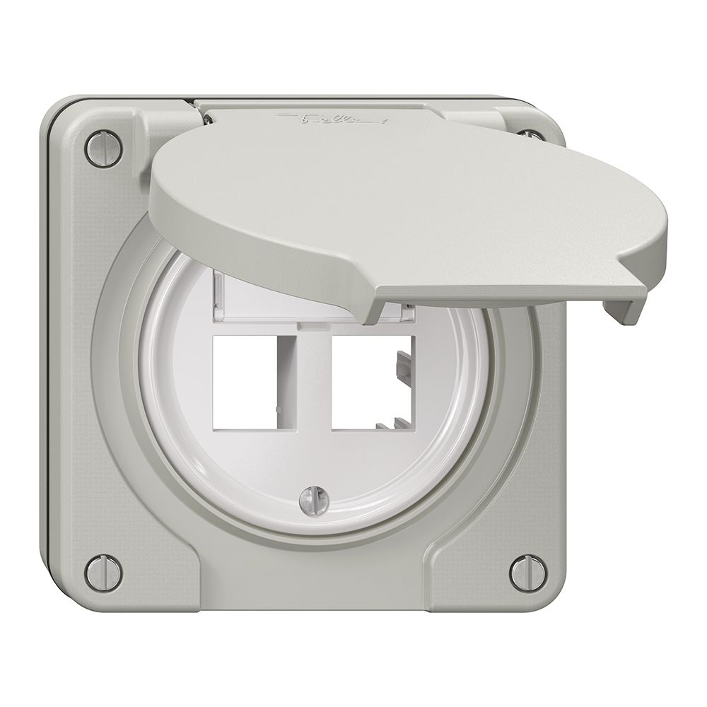 Kit de montage NUP Feller freenet, pour sortie droite, double, gris clair