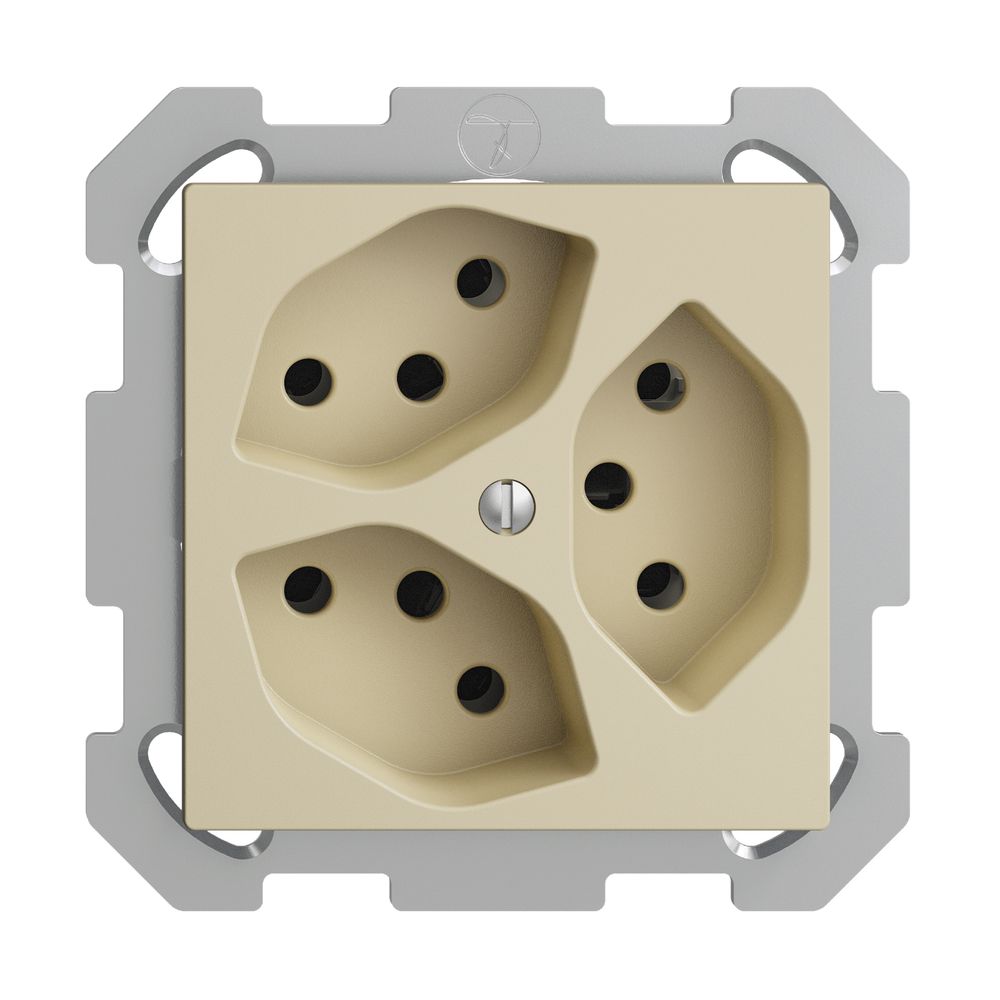 UP-Steckdose EDIZIOdue 3×T13 vanille