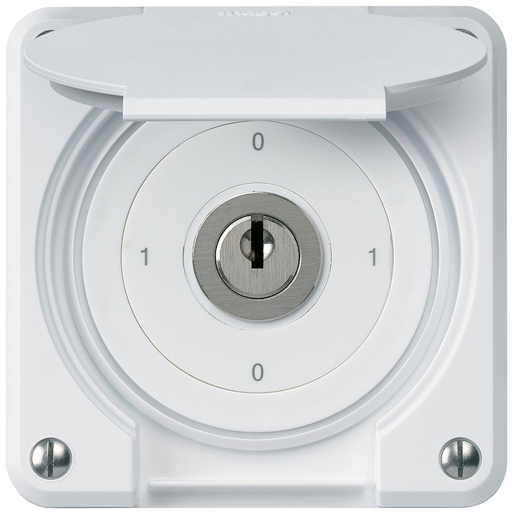 Interrupteur à clé ENC robusto IP55 avec clapet S0/3P blanc