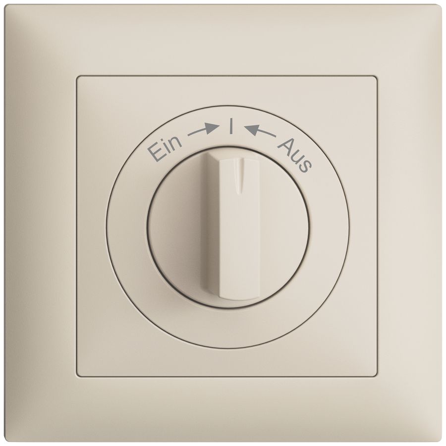 Frontset EDIZIOdue Ein->I<-Aus crema 88×88mm für Schwenktaster