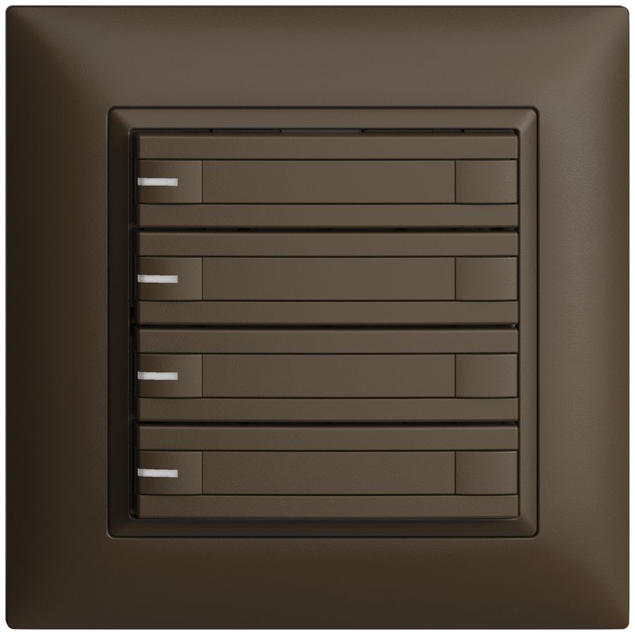 Poussoir ENC KNX 4× EDIZIOdue coffee RGB avec LED avec insert papier