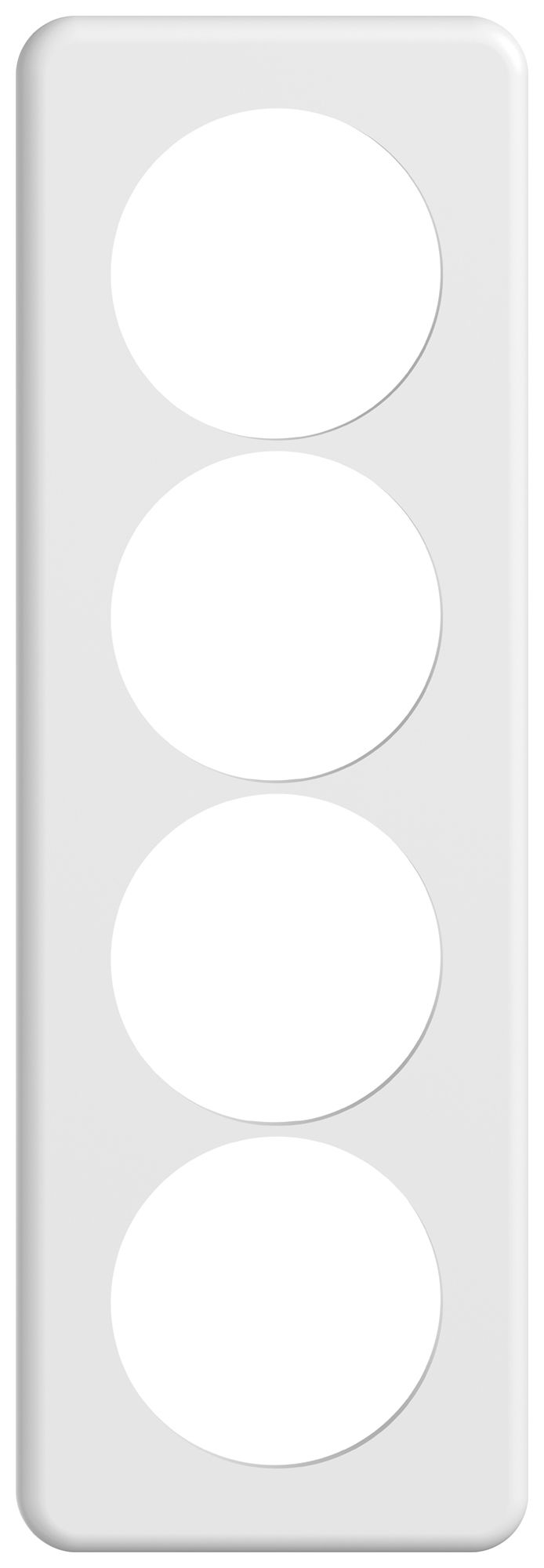 UP-Abdeckplatte STANDARDdue SNAPFIX® 4×1/1×4 4×Ø58 90×270mm ws