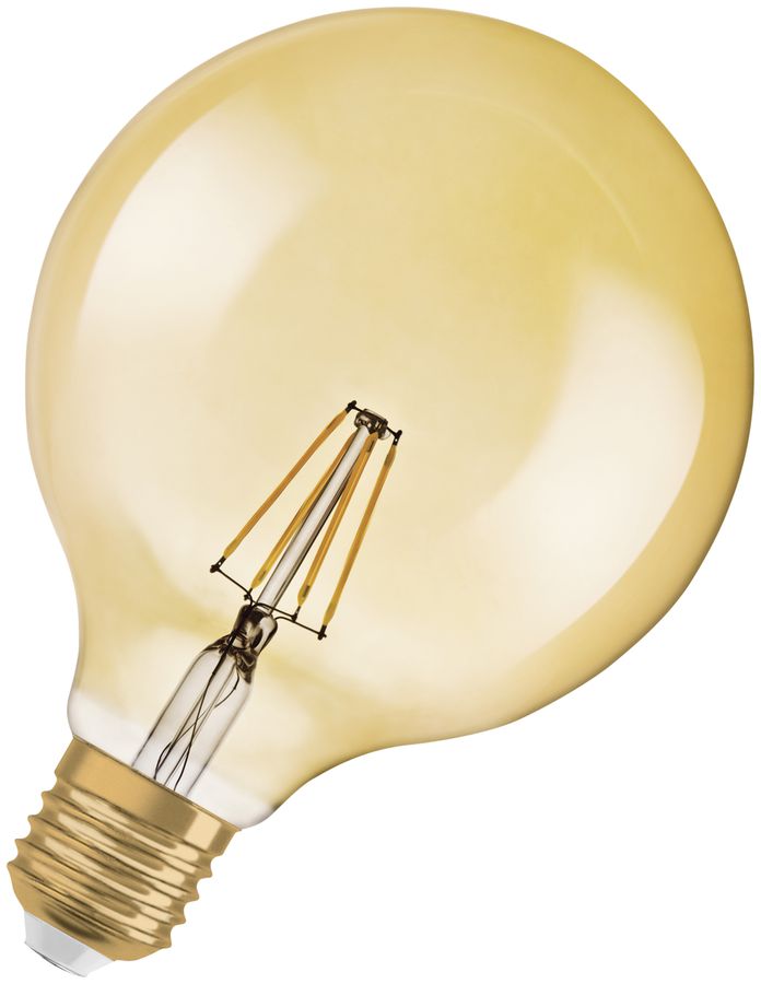 LED-Lampe 1906 GLOBE E27, 7W, 240V, 2400K, Ø125×173mm, gold, klar