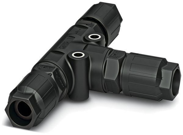 T-Verteiler QUICKON 2LPE 1.5mm² Ø4…9mm 3×Mutter schwarz