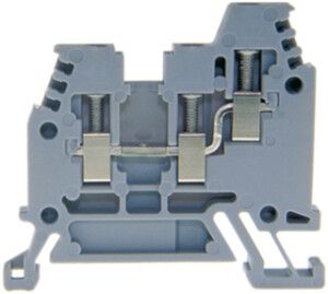 Borne de passage joignable Woertz 1…2.5mm² 24A 800V vis 3×1 rail DIN 35mm gris