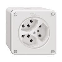 NAPU-Steckdose NEVO, 3×T23, weiss