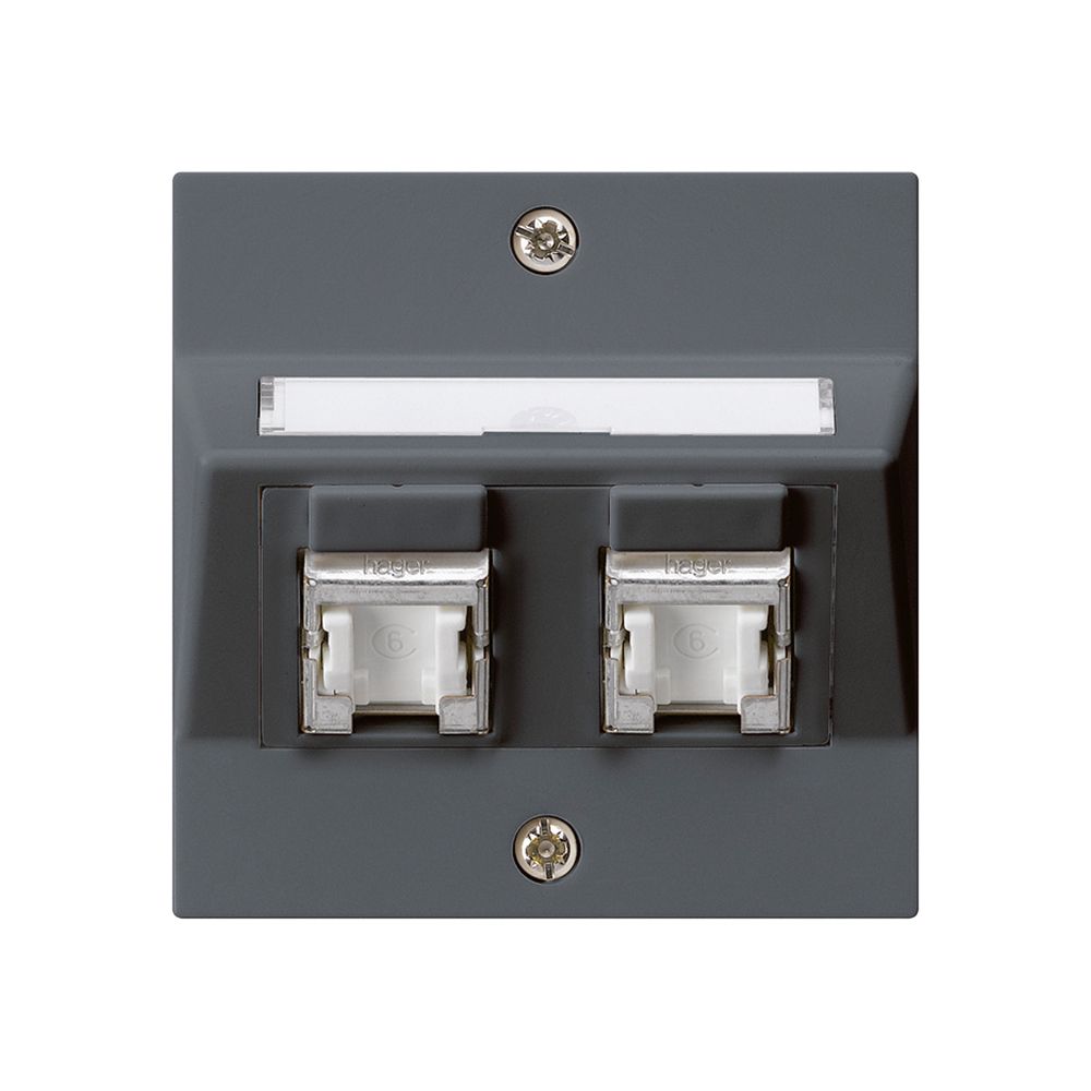 UP-Montage-Set kallysto A Kat.6 2RJ45/s anthrazit