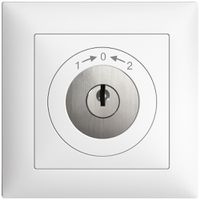 UP-Schwenktaster 1->0<-2 EDIZIOdue weiss mit Sicherheitsschloss