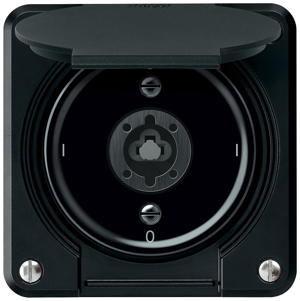 Interrupteur à clé ENC robusto interrupteur 2×1 pôle 16A 250V 86×86mm noir