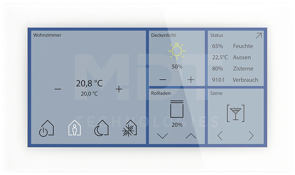 UP-Touchpanel KNX MDT BE-GTS06TW.01S 6" Glas weiss