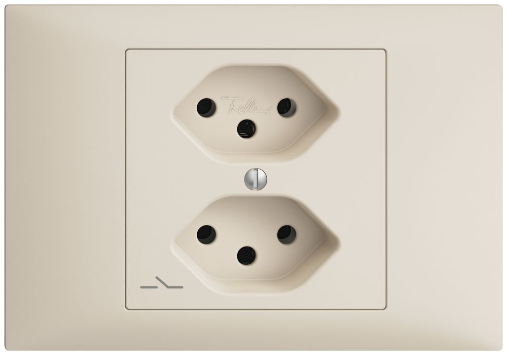 EB-Steckdose EDIZIOdue 2×T13 1×S crema