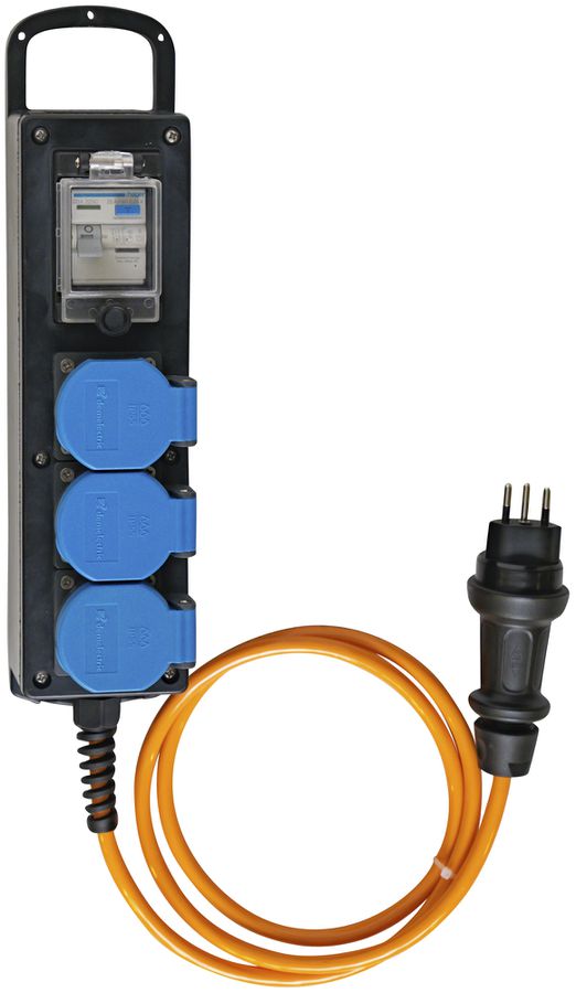 Stromverteiler DEM DB20390 10A1×FI 3×T13 2m 3×1.5mm² Stecker T12