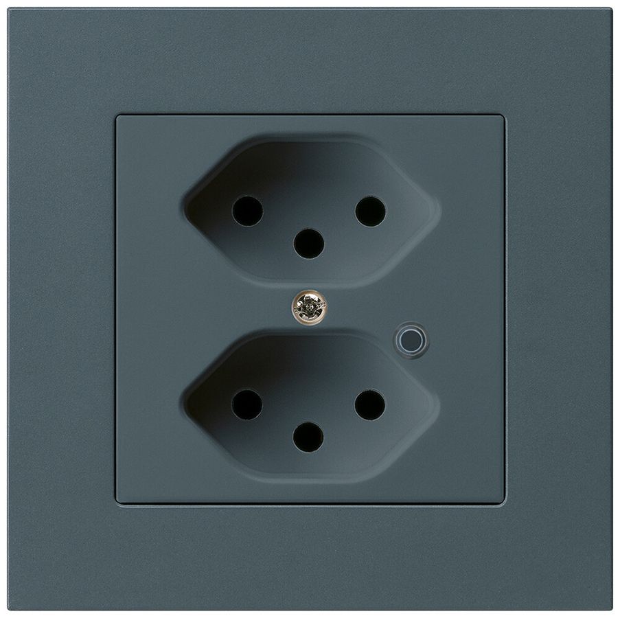 UP-Steckdose Hager kallysto.pro 2×T13 beleuchtet C anthrazit