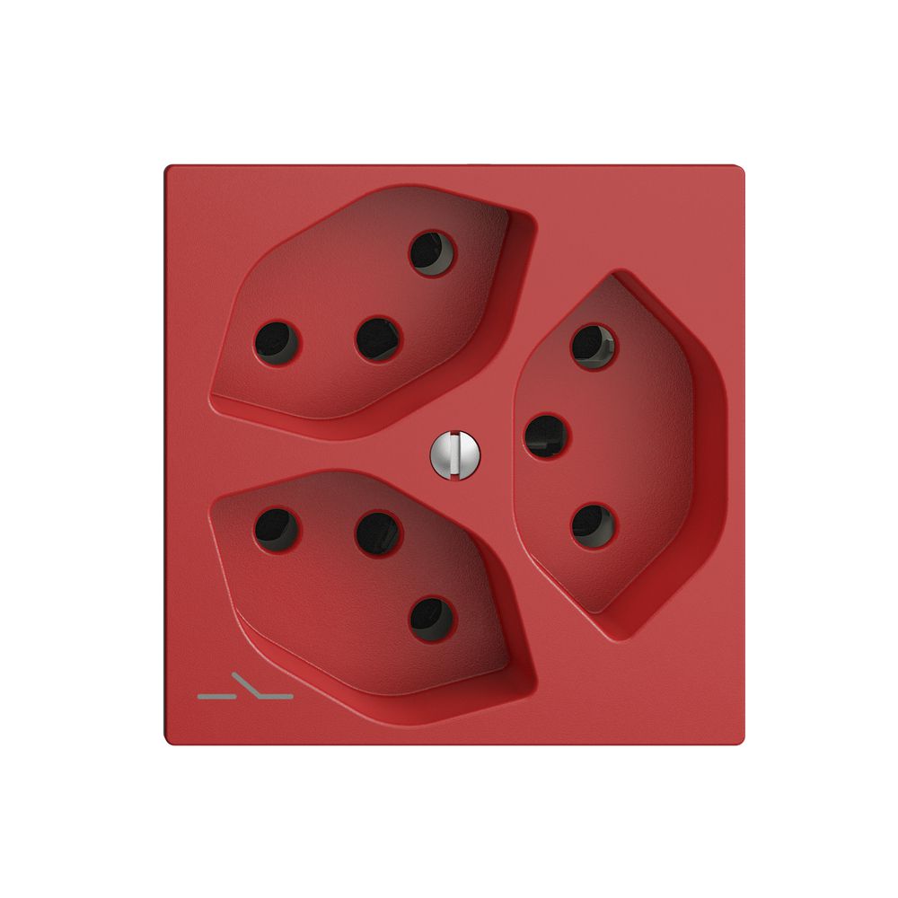 UP-Steckdose 3×T13 1×S EDIZIOdue berry mit Shutter