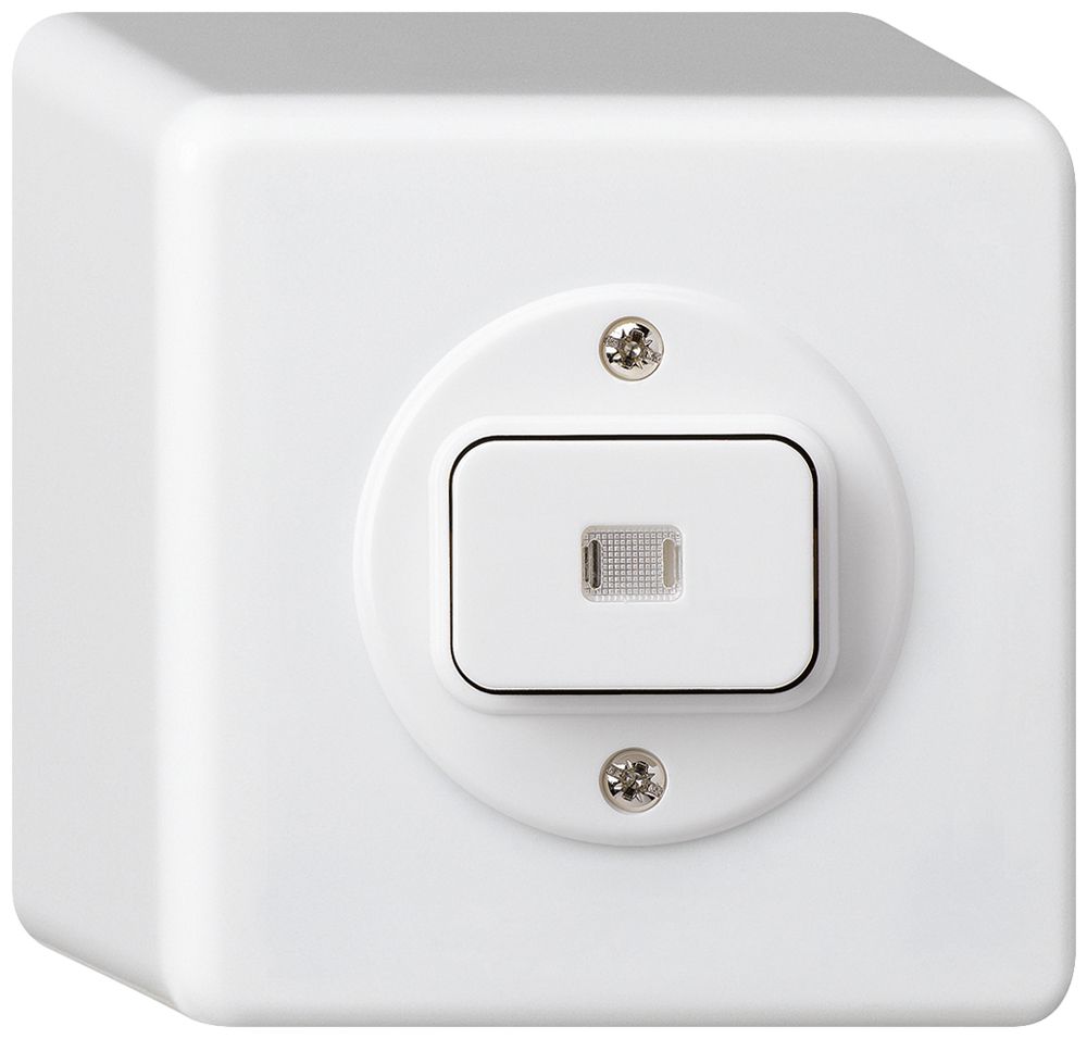 AP-Druckschalter basico beleuchtet 6/1L weiss