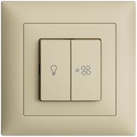 UP-Schalter für Licht und Ventilat EDIZIOdue vanille, KS, LED gelb