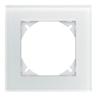 Abdeckrahmen EDIZIOdue prestige 1×1 glas weiss