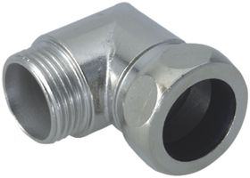 Anschlusswinkel 90° M16 Ø14mm Messing vernickelt