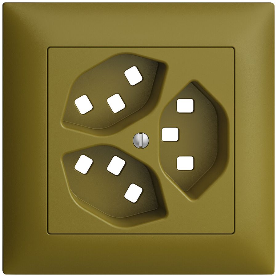 UP-Frontset EDIZIOdue olive 88×88mm 3×T23