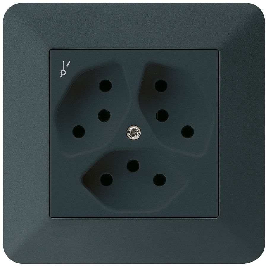 UP-Steckdose kallysto.trend 3×T13/1S schwarz