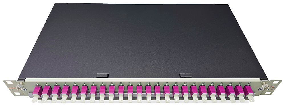 Breakoutbox 19" Dätwyler OV-SV 24×LSH/PC viola OM4 verticale 1UA grigio