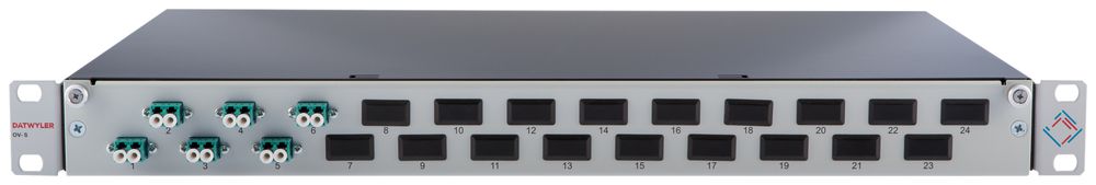 Patchpanel LWL 19" Breakoutbox 1HE 6×LCD/PC türkis, MM OM3