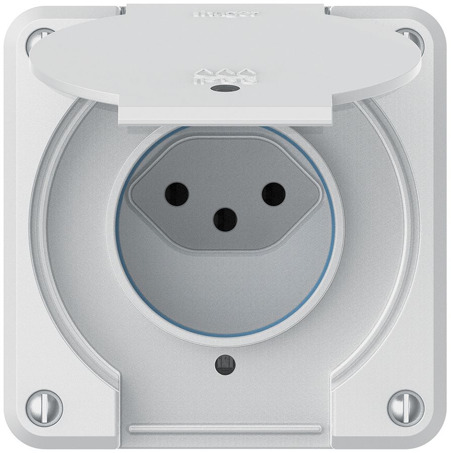 Presa robusto 1×tipo 13 luminoso IP55 bianco