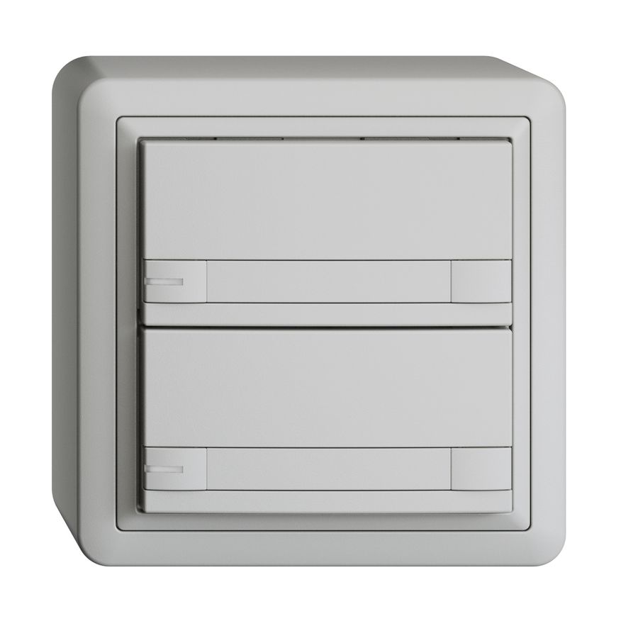 Poussoir KNX RGB AP EDUE, 250mW, a.LED RGB, papier, 2×poussoir, C.2×T., grc