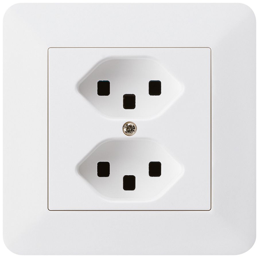 UP-Steckdose kallysto.trend 2×T23 weiss mit Steckklemmen