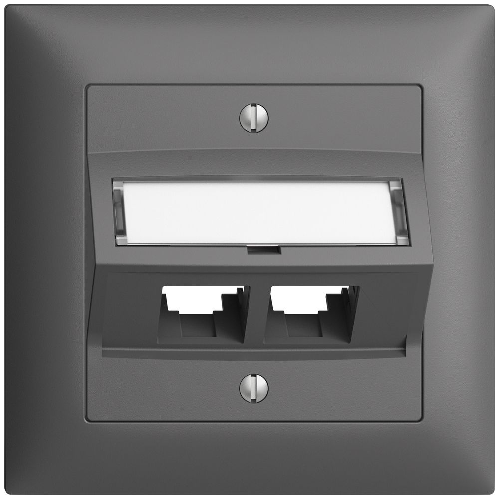 UP-Montageset S-One EDIZIOdue FMI für 2×RJ45 schräg, dunkelgrau