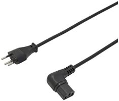 Apparatekabel Td 3×0.75mm² 2m schwarz Stecker T12+CEE 113 abgew.