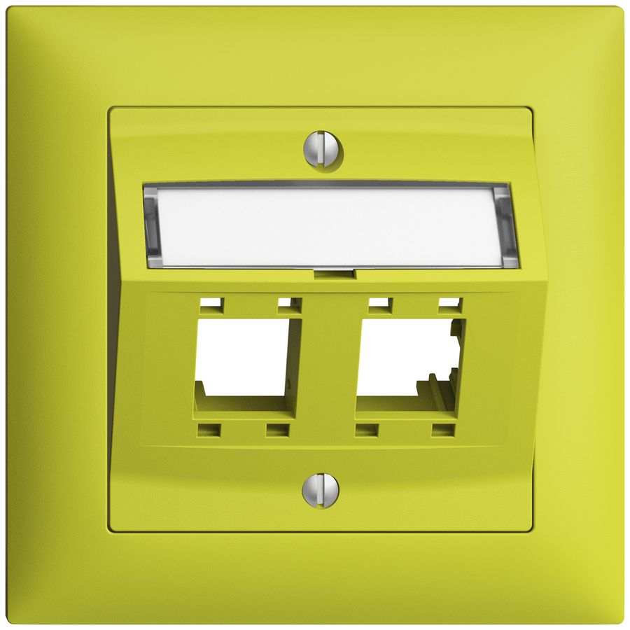 Kit de montage ENC EDIZIOdue, avec capot de sortie oblique, pour 2×RJ45, lemon