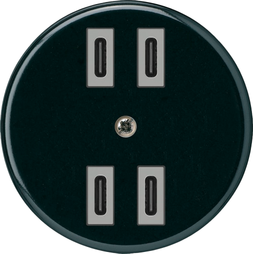 USB-Ladesteckdose Hager basico 2×C-C 2×20W oder 4×10W 5V schwarz