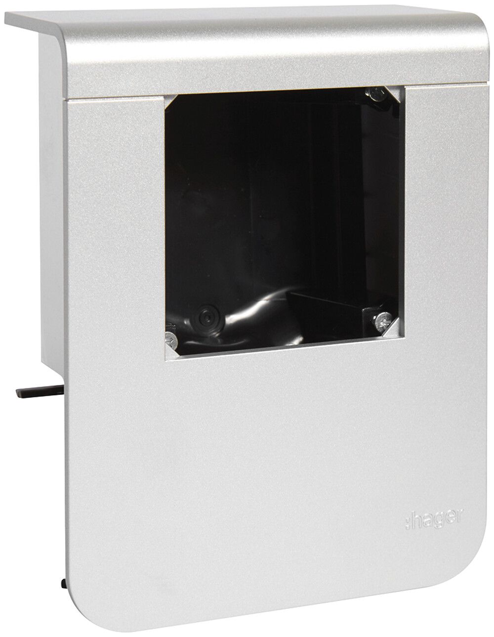 Support d'appareil Hager pour SL20080 vide, décor aluminium