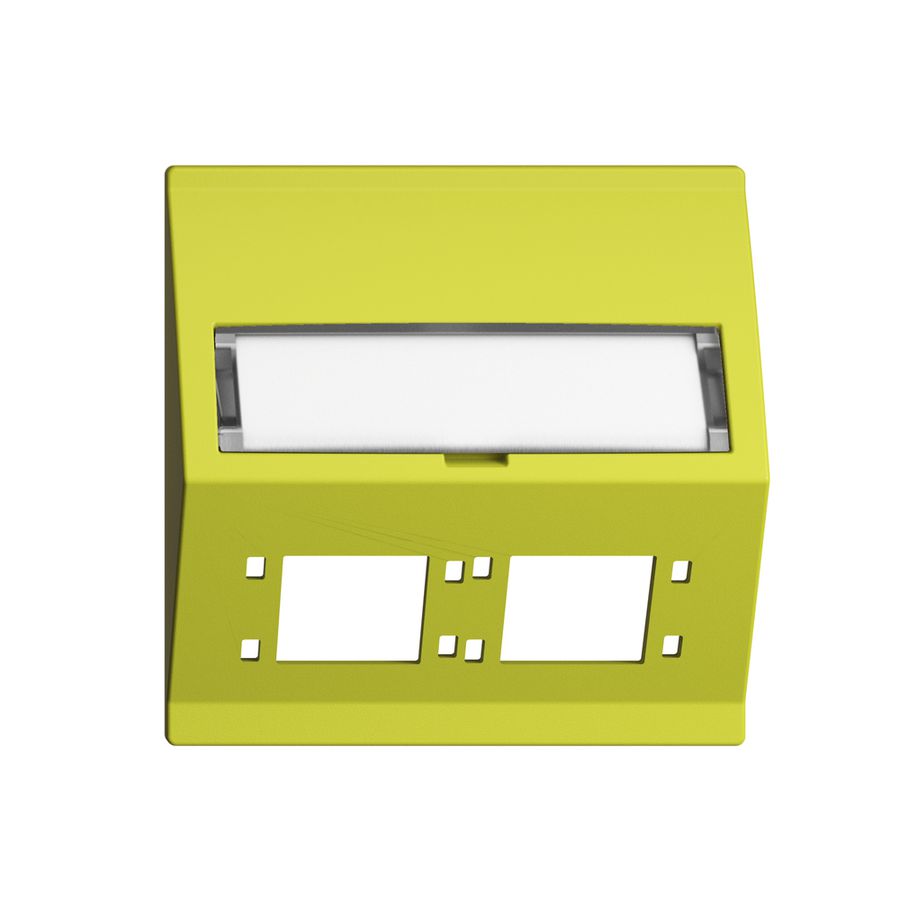 EB-Montageset EDIZIOdue F Schrägauslass 2×R&M Kat.6A/LC spezial, lemon