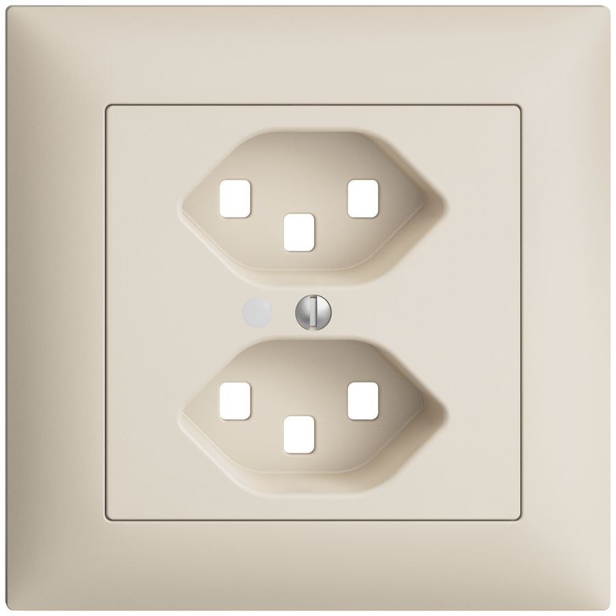 UP-Frontset EDIZIOdue crema 88×88mm 2×T23 mit Linse