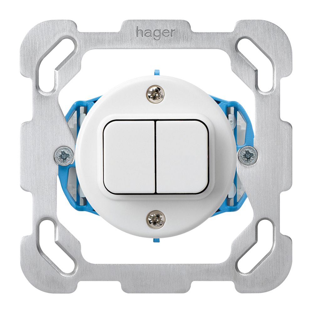 Insert pour interrupteur ENC basico 3/1L+A-R/1L avec plaque de fixation blanc