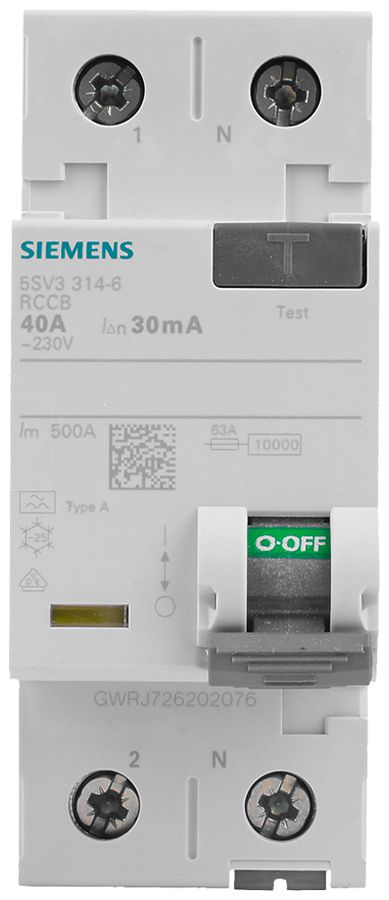 FI-Schutzschalter Siemens SENTRON 1LN 30mA/40A TypA