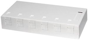 AP-Anschlussdose Dätwyler KS  weiss für 6 Module mit Staubschutz