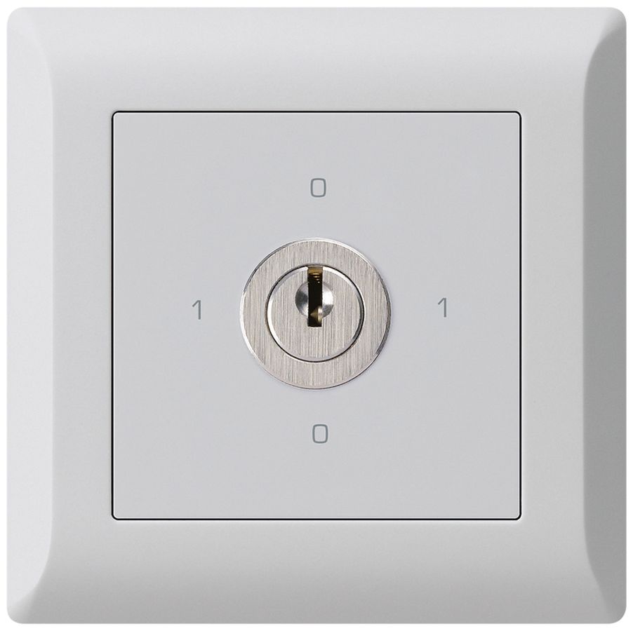 UP-Drehschalter kallysto.line 0/1L hellgrau mit Schloss Kaba 8