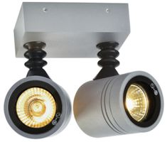 Lampada a muro SLV NEW MYRA WALL SPOT, 2×GU10 50W IP55 grigio argento