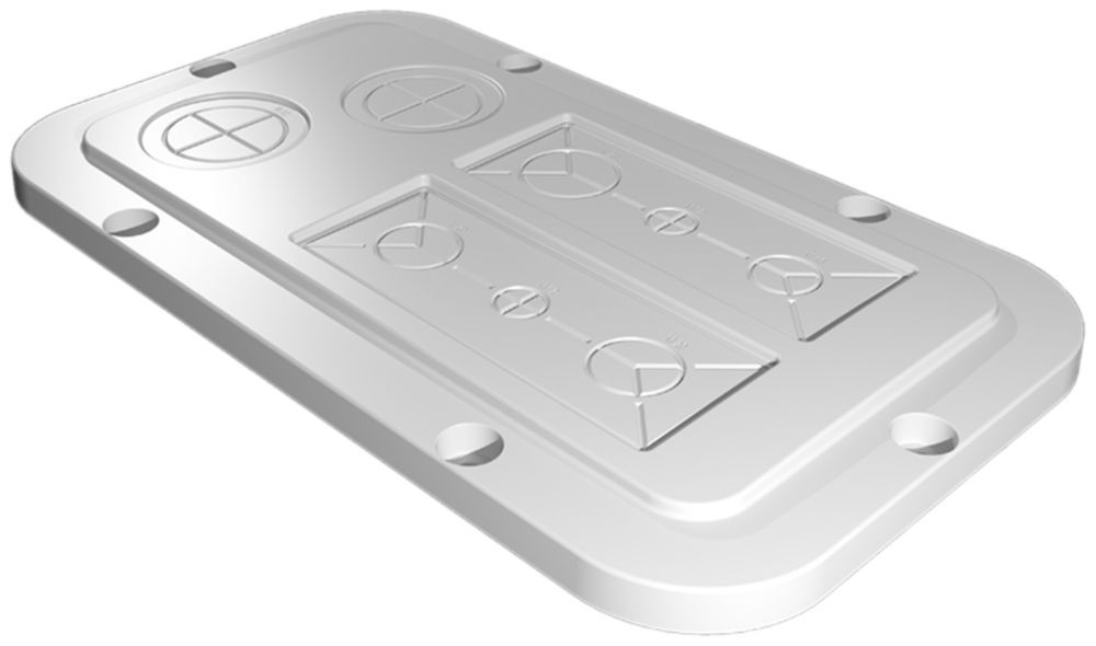 Plaque passe-câbles Rittal AX, estampage métrique, 256×149mm, mat.synthétique