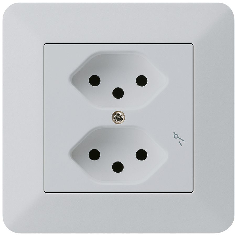 UP-Steckdose kallysto.trend 2×T13/1 hellgrau