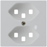 Piastra frontale per presa Hager kallysto 2×T23 illuminato H grigio chiaro