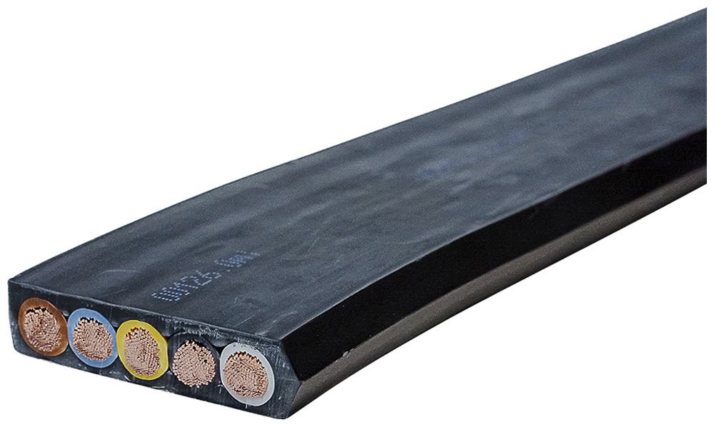 Flachkabel Woertz 5×25mm² halogenfrei schwarz UV B2ca