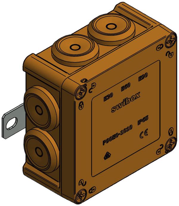 AP-Durchgangsdose Swibox P90E0 E30-E90 IP65 100×100×54mm (5×2)×6mm² or