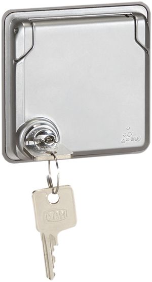 Adapter Soliroc zu Mosaic mit Klappdeckel verchr.abschliess.